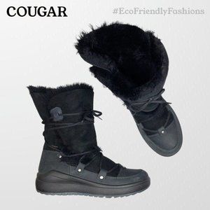 Cougar Tacoma Womens Black Mid-Calf Pull On Shearling Waterproof Boots Size 7